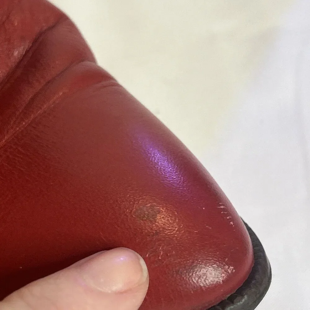 VTG Mister Shoes Red Leather Mid Calf Riding Boot Womens Size 7 M